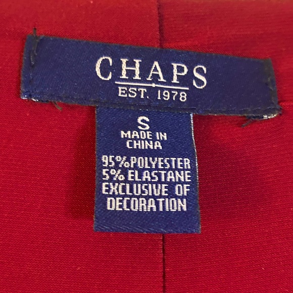 Chaps Women’s Burgundy Faux Wrap V-Neck Stretch Dress - Picture 4 of 4